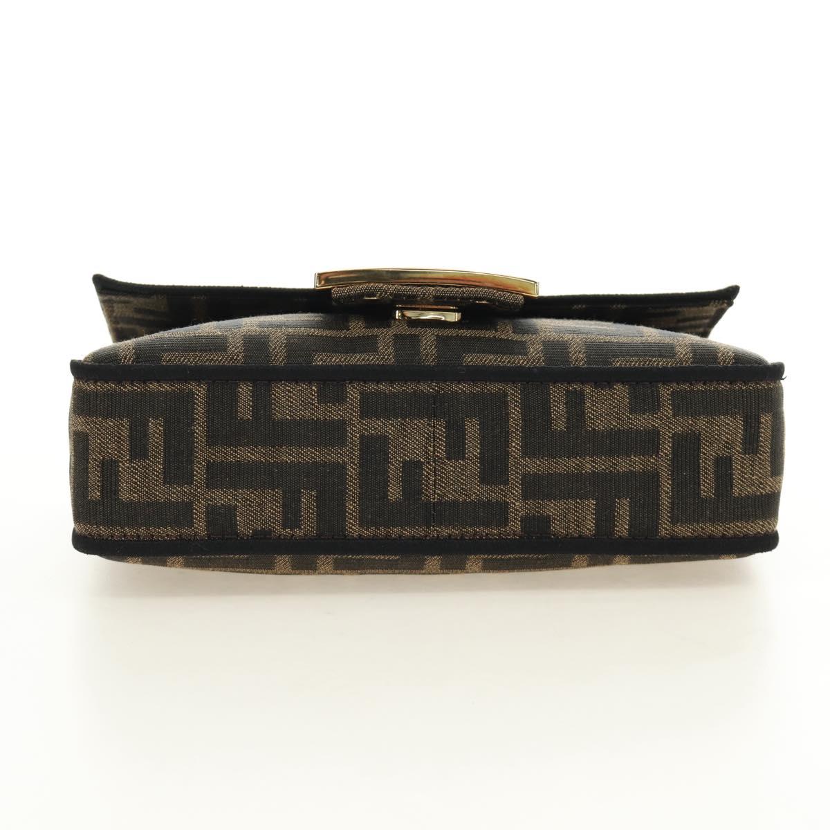 FENDI Chain Baguette Bag 2Way Marrone Nero Originale | Zucca Canvas