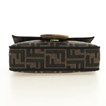 FENDI Chain Baguette Bag 2Way Marrone Nero Originale | Zucca Canvas