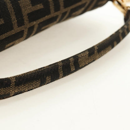 FENDI Chain Baguette Bag 2Way Marrone Nero Originale | Zucca Canvas