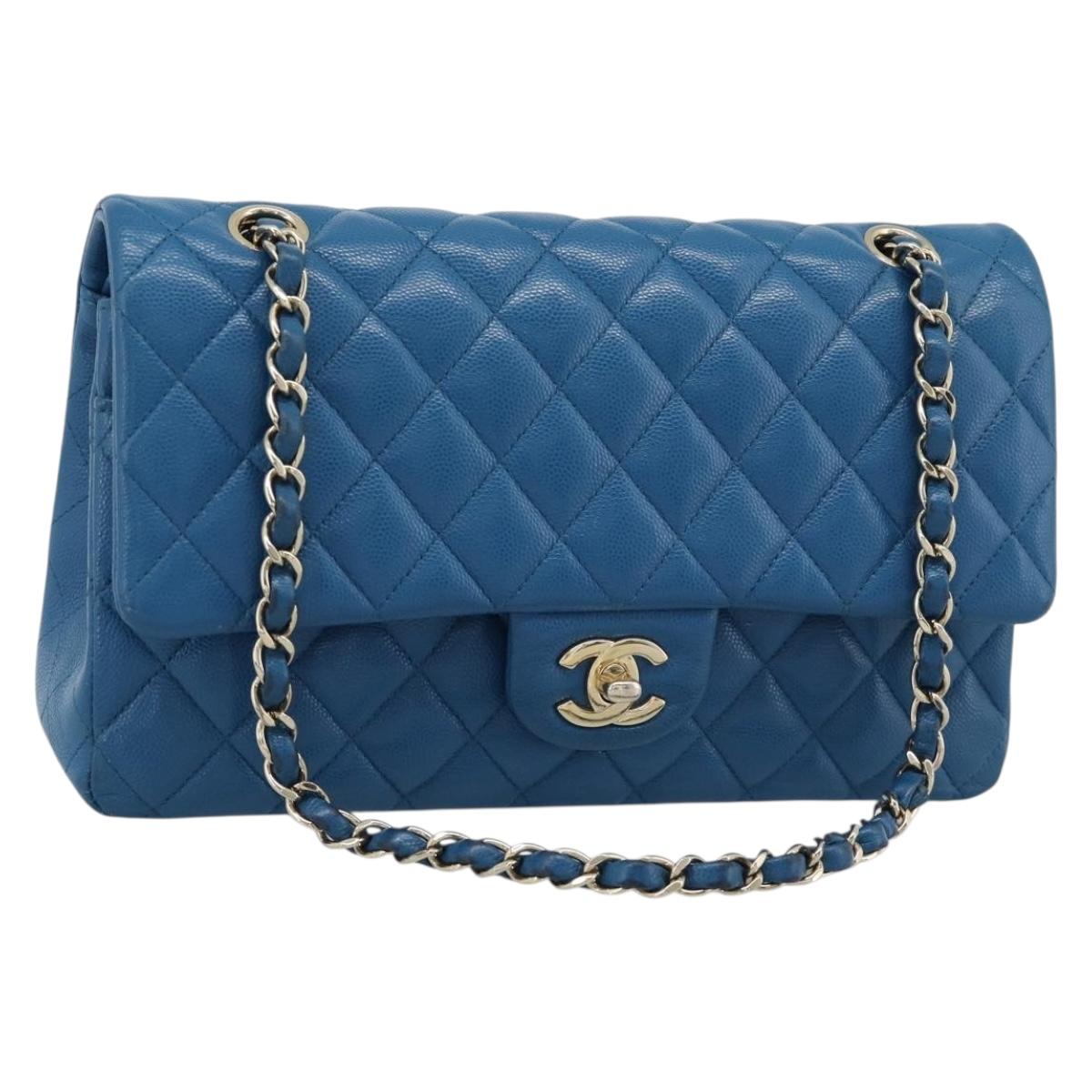 CHANEL Matelasse 25 Chain Bag Blu Originale | Caviar Skin Oro