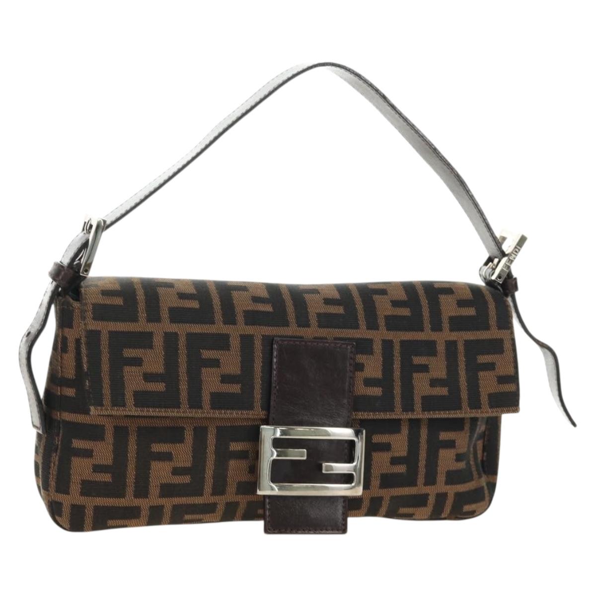 FENDI Zucca Canvas Baguette Bag Nero Marrone Originale | Mamma Baguette