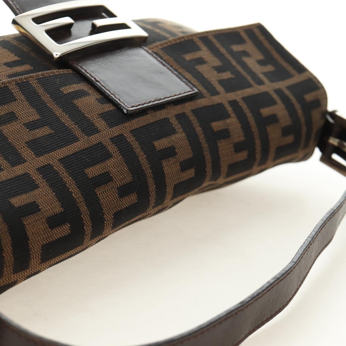 FENDI Zucca Canvas Baguette Bag Nero Marrone Originale | Mamma Baguette