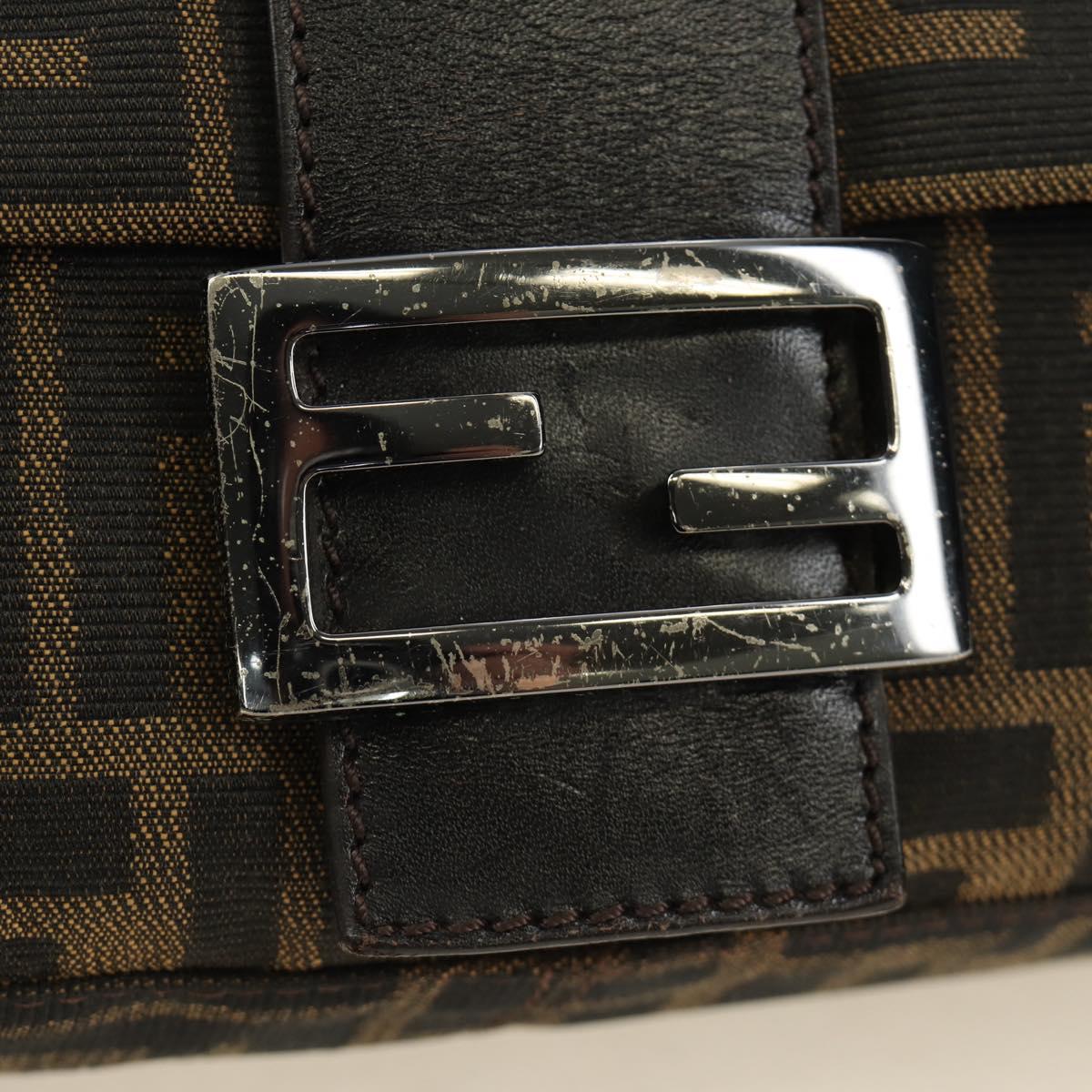 FENDI Zucca Canvas Baguette Bag Nero Marrone Originale | Borsa Vintage
