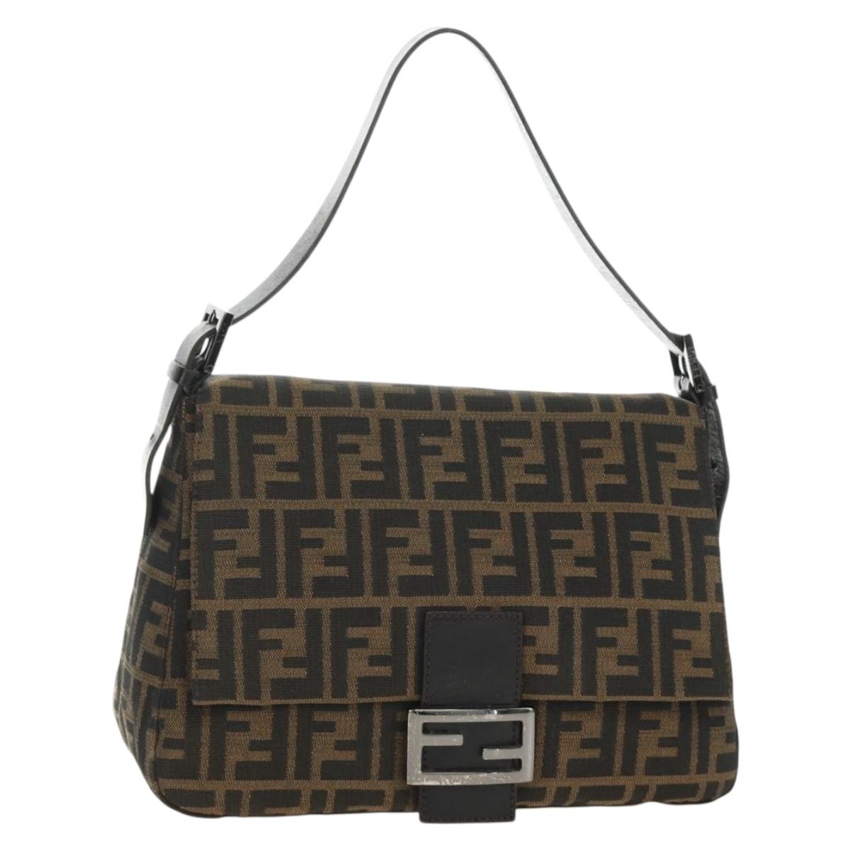 FENDI Zucca Canvas Baguette Bag Nero Marrone Originale | Borsa Vintage