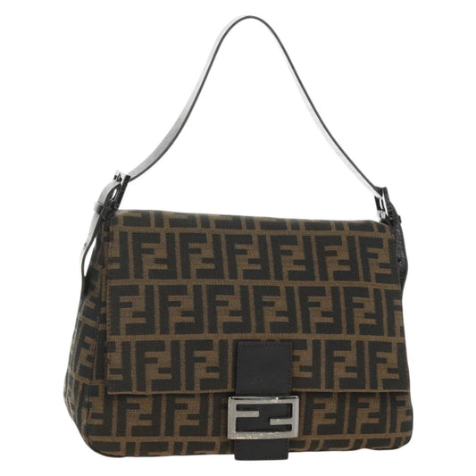 FENDI Zucca Canvas Baguette Bag Nero Marrone Originale | Borsa Vintage