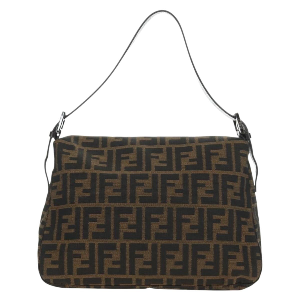 FENDI Zucca Canvas Baguette Bag Nero Marrone Originale | Borsa Vintage