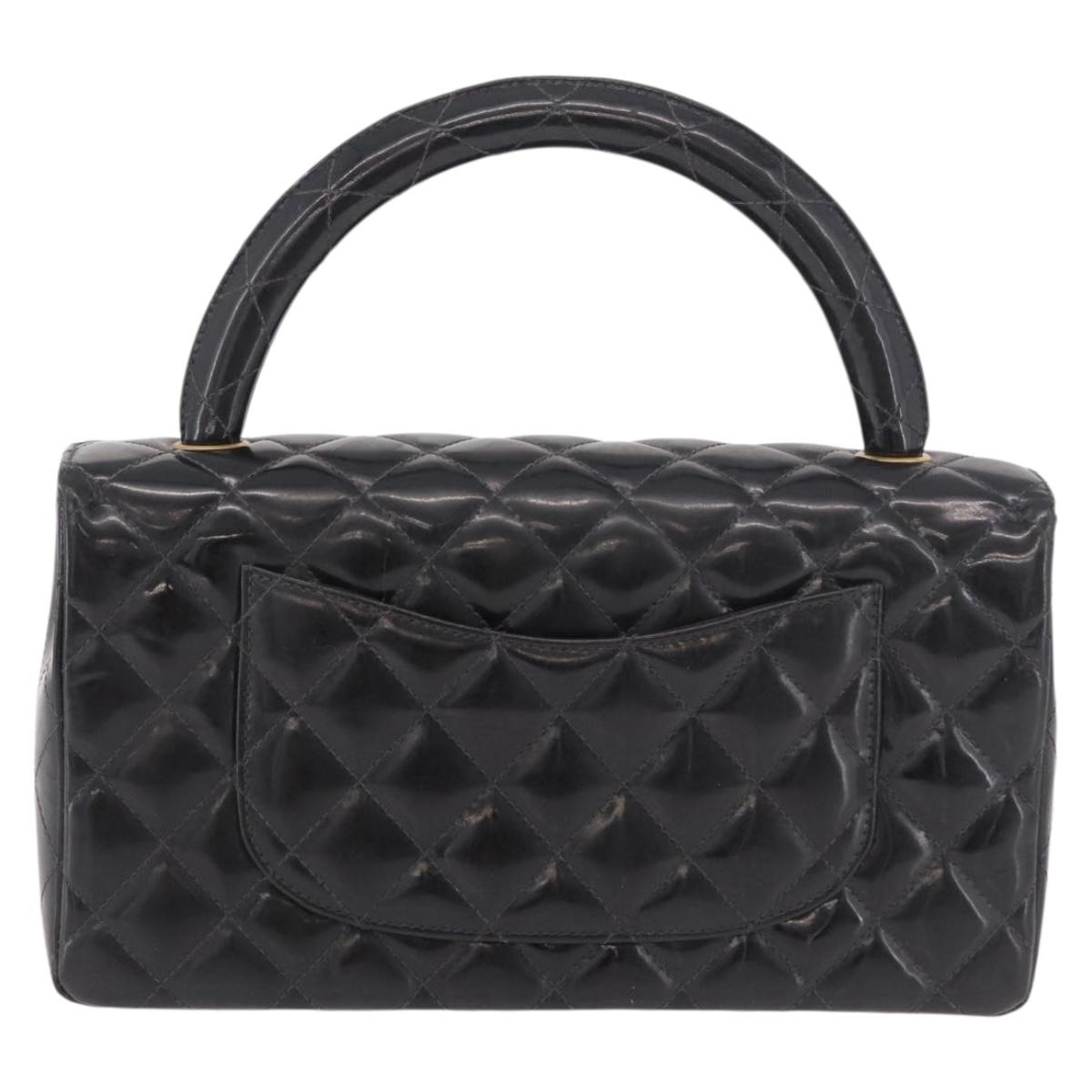 CHANEL Matelasse Hand Bag Vernice Nera Originale | Borsa a Mano Oro
