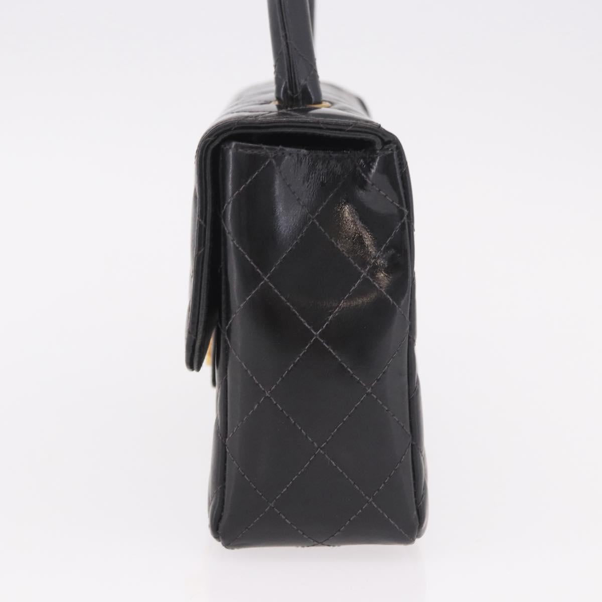 CHANEL Matelasse Hand Bag Vernice Nera Originale | Borsa a Mano Oro