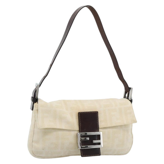 FENDI Zucca Canvas Baguette Bag Beige Argento Originale | Mamma Baguette