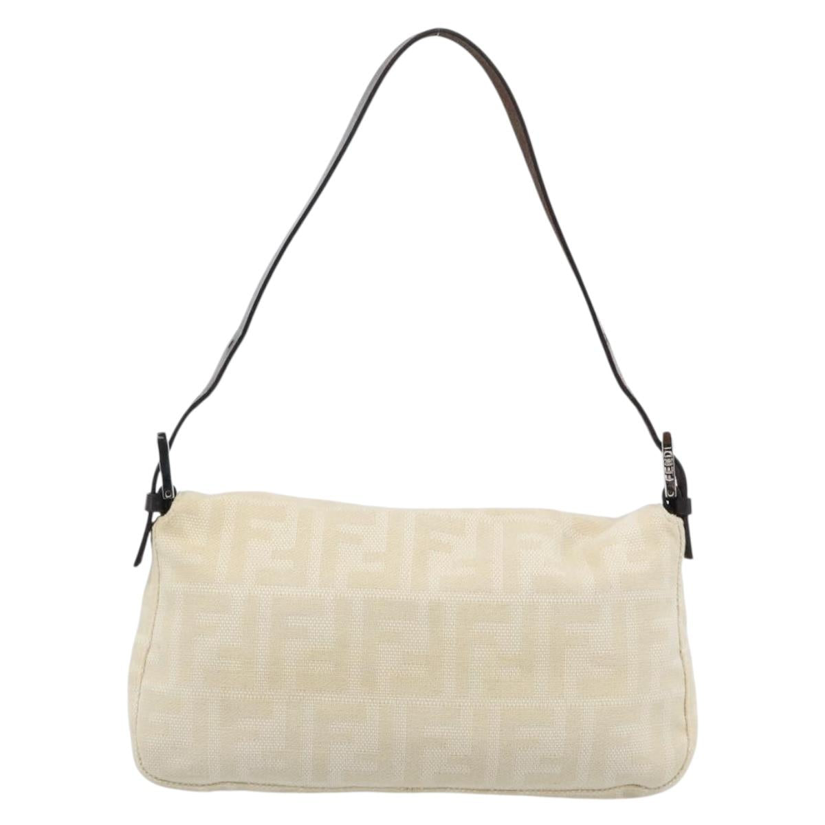 FENDI Zucca Canvas Baguette Bag Beige Argento Originale | Mamma Baguette