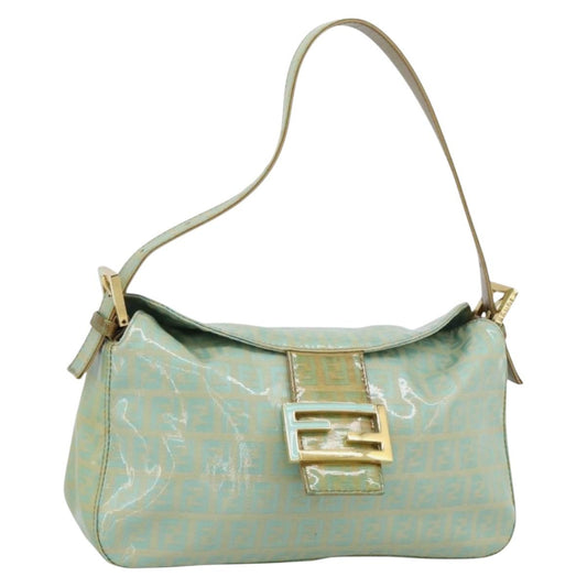 FENDI Zucchino Canvas Baguette Bag Verde Oro Originale | Mamma Baguette