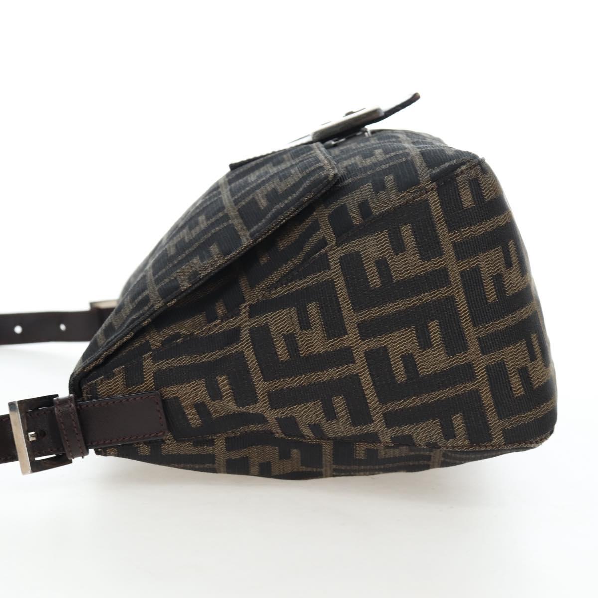 FENDI Zucca Canvas Baguette Tote Bag Marrone Nero Originale