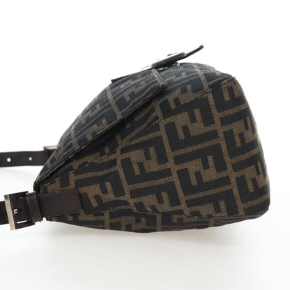 FENDI Zucca Canvas Baguette Tote Bag Marrone Nero Originale