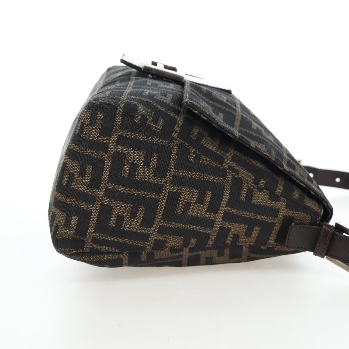 FENDI Zucca Canvas Baguette Tote Bag Marrone Nero Originale