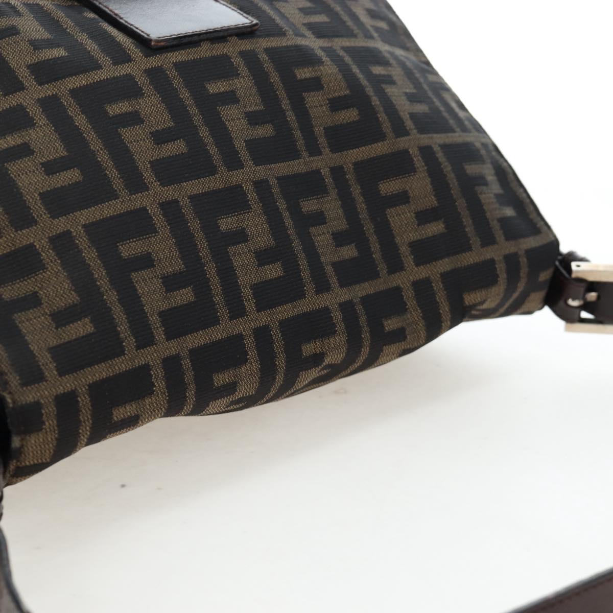 FENDI Zucca Canvas Baguette Tote Bag Marrone Nero Originale