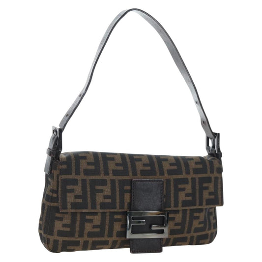 FENDI Zucca Canvas Baguette Bag Marrone Nero Originale | Mamma Baguette