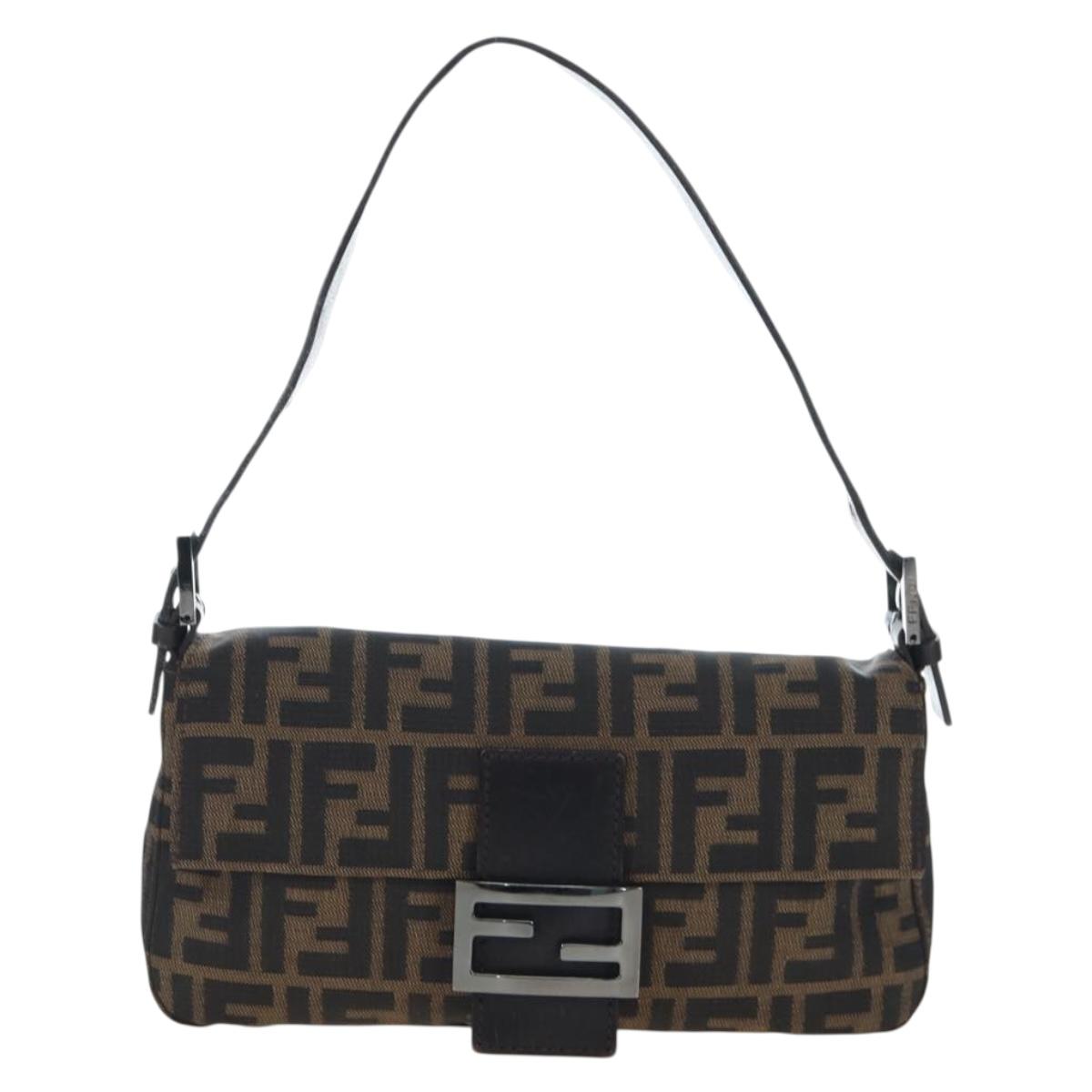 FENDI Zucca Canvas Baguette Bag Marrone Nero Originale | Mamma Baguette