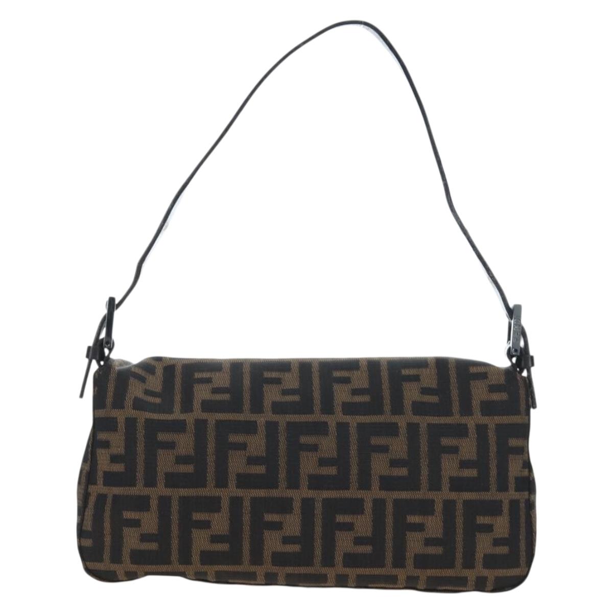 FENDI Zucca Canvas Baguette Bag Marrone Nero Originale | Mamma Baguette