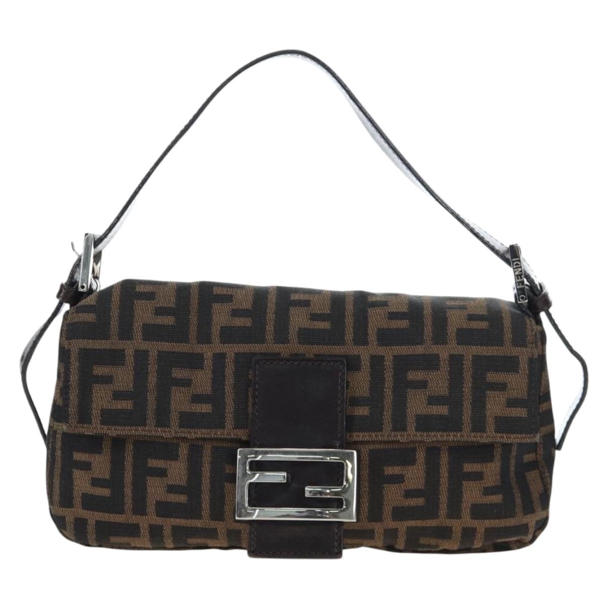 FENDI Zucca Canvas Baguette Bag Marrone Nero Originale | Borsa Vintage