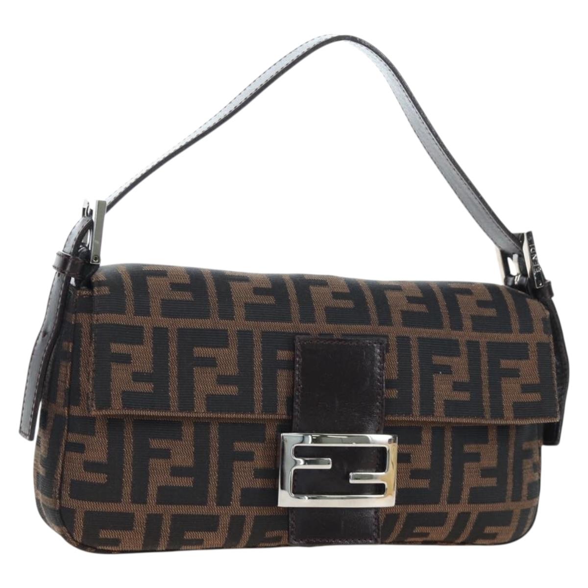 FENDI Zucca Canvas Baguette Bag Marrone Nero Originale | Mamma Baguette