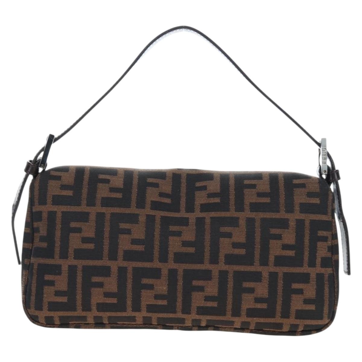 FENDI Zucca Canvas Baguette Bag Marrone Nero Originale | Mamma Baguette