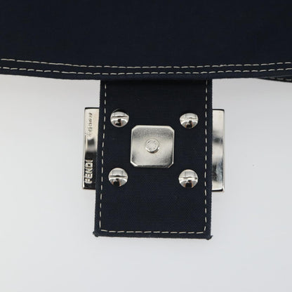 FENDI Mamma Baguette Bag Tela Navy Originale | Borsa a Tracolla Argento