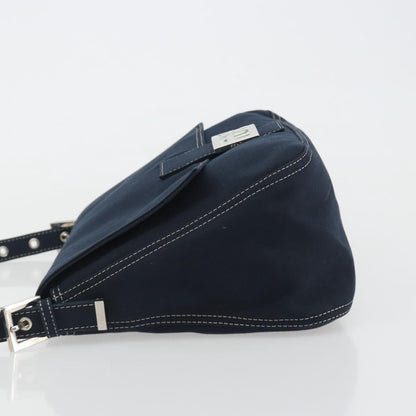 FENDI Mamma Baguette Bag Tela Navy Originale | Borsa a Tracolla Argento