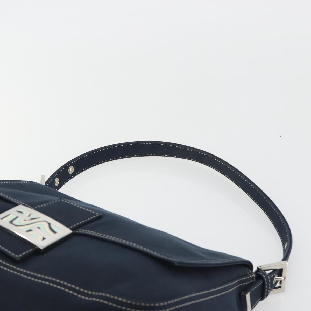 FENDI Mamma Baguette Bag Tela Navy Originale | Borsa a Tracolla Argento