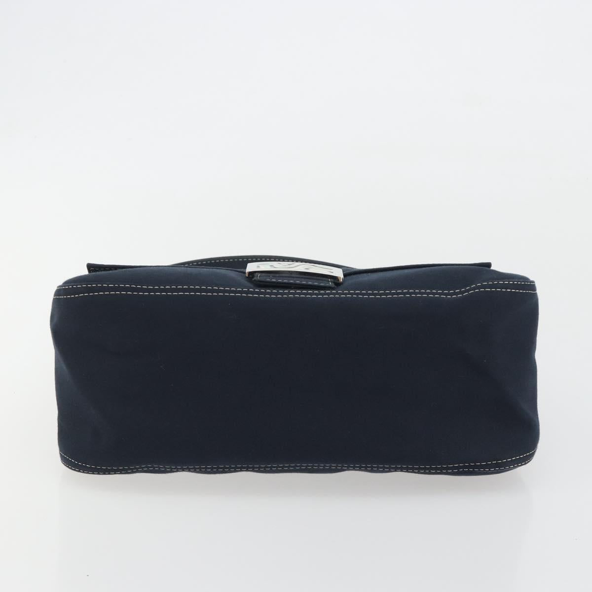 FENDI Mamma Baguette Bag Tela Navy Originale | Borsa a Tracolla Argento