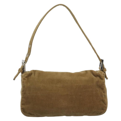 FENDI Mamma Baguette Bag Velluto a Coste Beige Originale | Borsa Argento