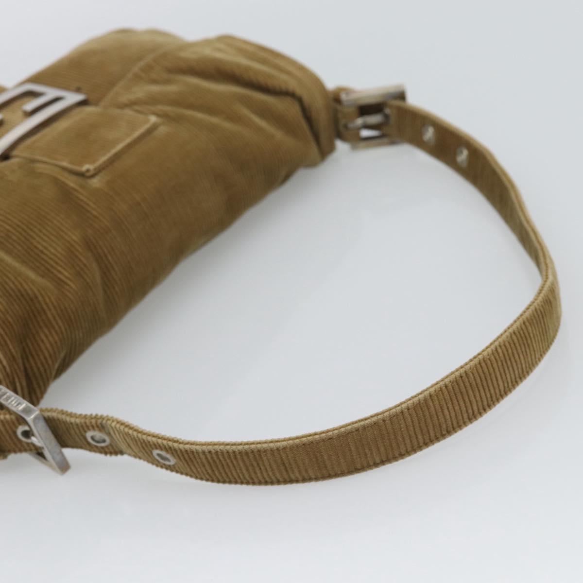 FENDI Mamma Baguette Bag Velluto a Coste Beige Originale | Borsa Argento