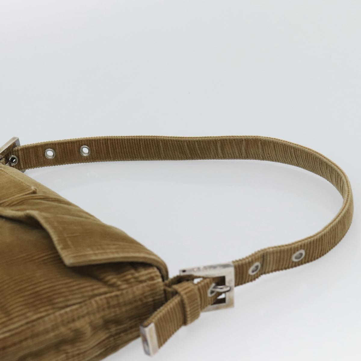 FENDI Mamma Baguette Bag Velluto a Coste Beige Originale | Borsa Argento