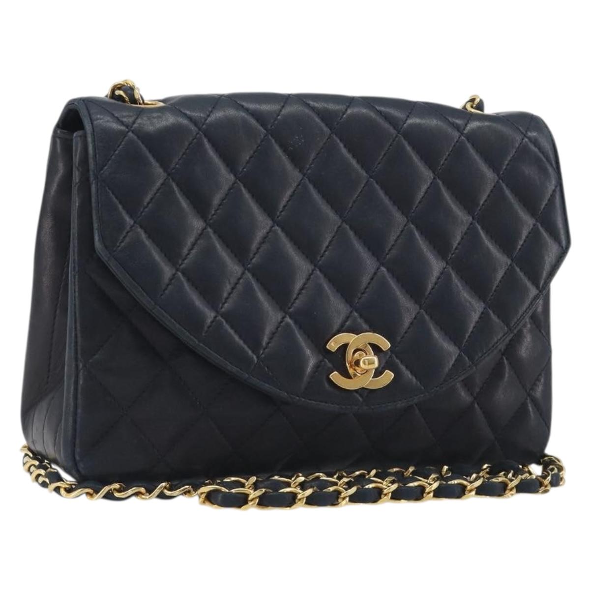 CHANEL Matelasse Chain Bag Blu Navy Originale | Borsa a Catena Oro