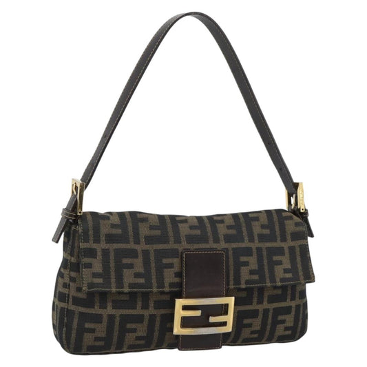 FENDI Zucca Canvas Baguette Bag Marrone Nero Originale | Mamma Baguette