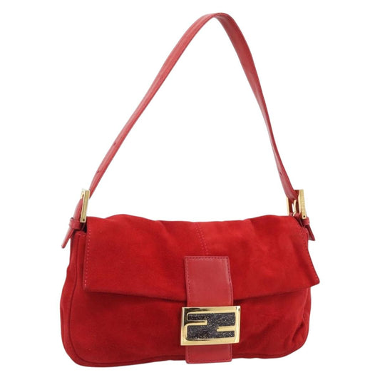 FENDI Mamma Baguette Bag Camoscio Rosso Originale | Borsa Vintage Oro
