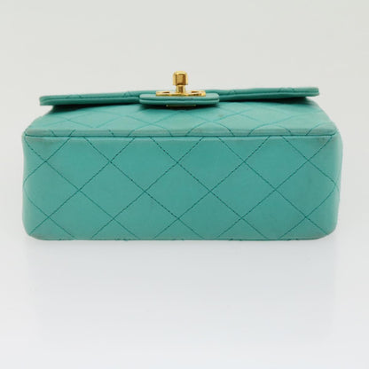 CHANEL Mini Matelasse 17 Flap Chain Bag Azzurra Originale