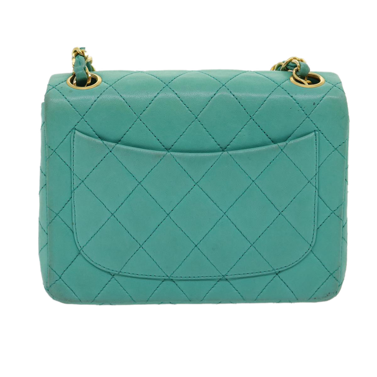 CHANEL Mini Matelasse 17 Flap Chain Bag Azzurra Originale