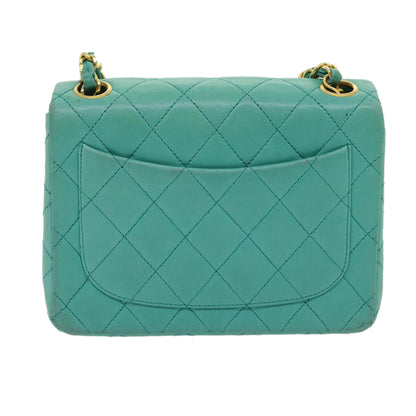 CHANEL Mini Matelasse 17 Flap Chain Bag Azzurra Originale