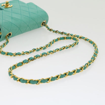 CHANEL Mini Matelasse 17 Flap Chain Bag Azzurra Originale