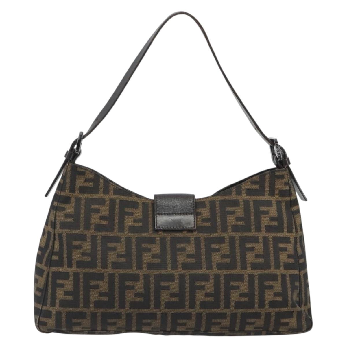 FENDI Zucca Canvas Baguette Bag Nero Marrone Originale | Mamma Baguette
