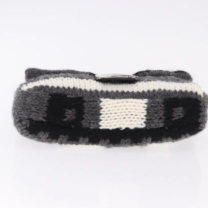 FENDI Mamma Baguette Bag Lana Grigia Originale | Borsa a Tracolla Argento