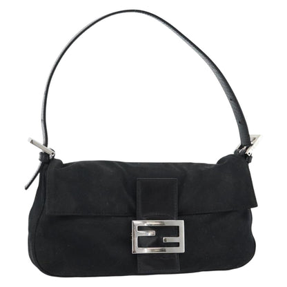 FENDI Mamma Baguette Bag Cotone Nero Argento Originale | Borsa Vintage