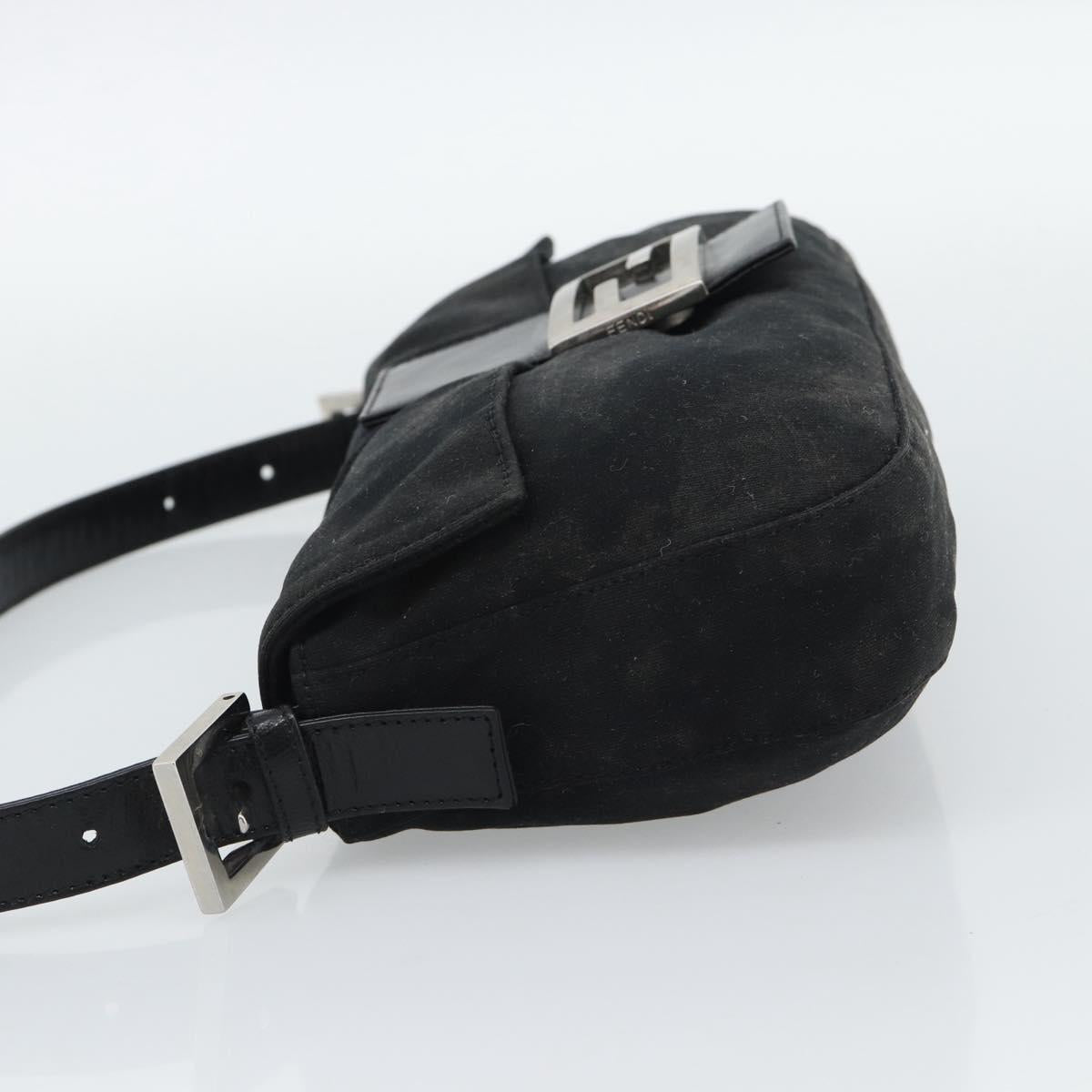 FENDI Mamma Baguette Bag Cotone Nero Argento Originale | Borsa Vintage