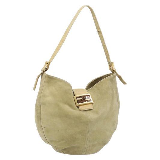 FENDI Mamma Baguette Bag Camoscio Beige Originale | Borsa Vintage Oro