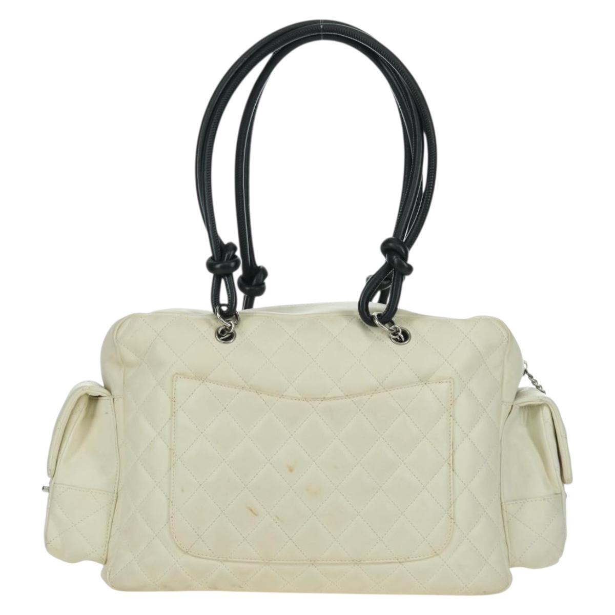 CHANEL Cambon Line Matelasse Hand Bag Bianca Originale | Borsa Argento