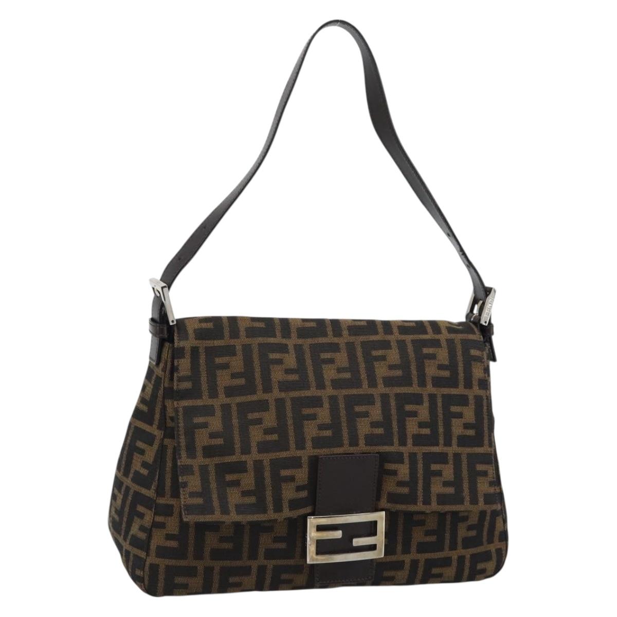 FENDI Zucca Canvas Baguette Bag Nero Marrone Originale | Mamma Baguette