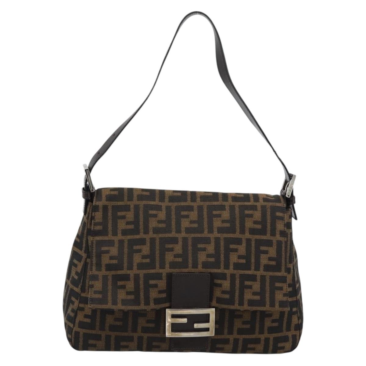 FENDI Zucca Canvas Baguette Bag Nero Marrone Originale | Mamma Baguette