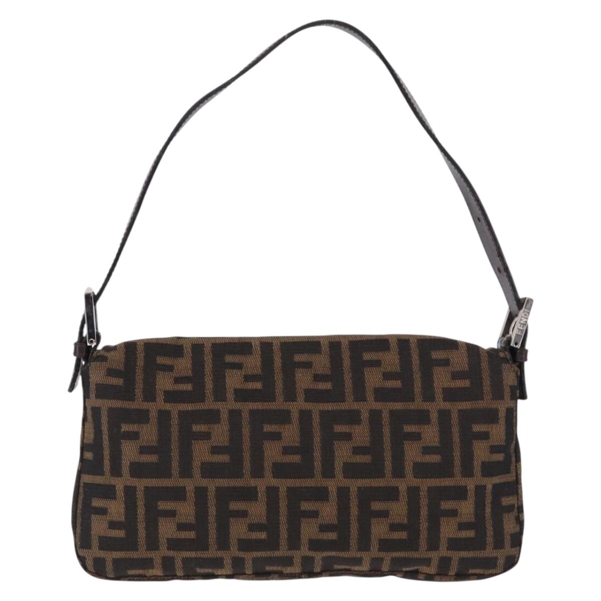 FENDI Zucca Canvas Baguette Bag Marrone Argento Originale | Mamma Baguette