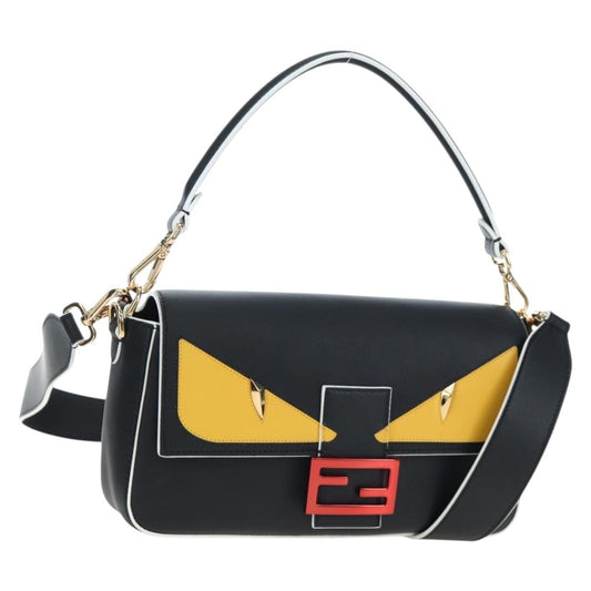 FENDI Bugs Monster Baguette Bag Pelle Nera Originale | Borsa a Tracolla 8BR600