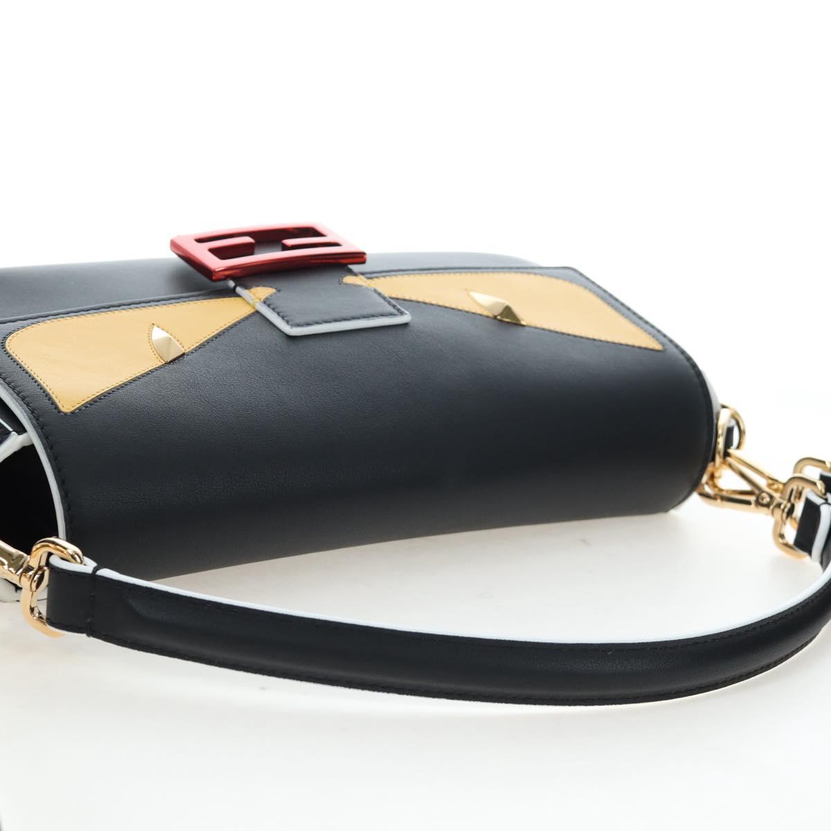 FENDI Bugs Monster Baguette Bag Pelle Nera Originale | Borsa a Tracolla 8BR600